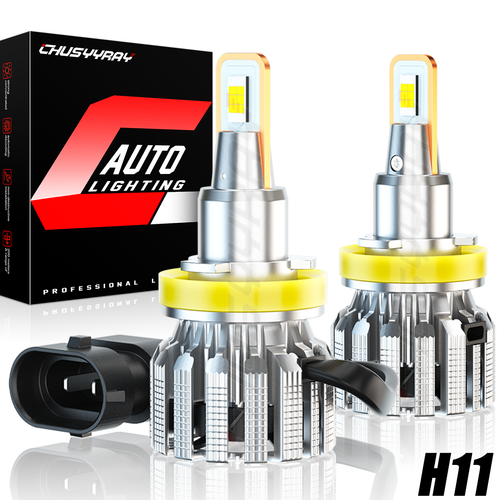 H11 H8 H9 LED Headlight Kit High Low Beam Bulbs Super Bright 6500K White 2x