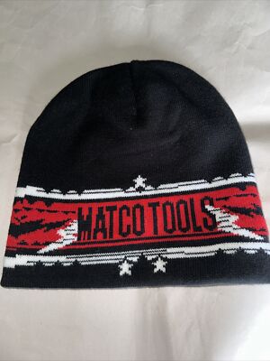 Matco Tools Knit Cap Beanie Skull Cap Black Red Stretch