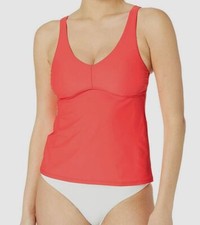 197 Speedo Women's Pink Solid Power Flex Tankini Top Swimwear Size X-Small