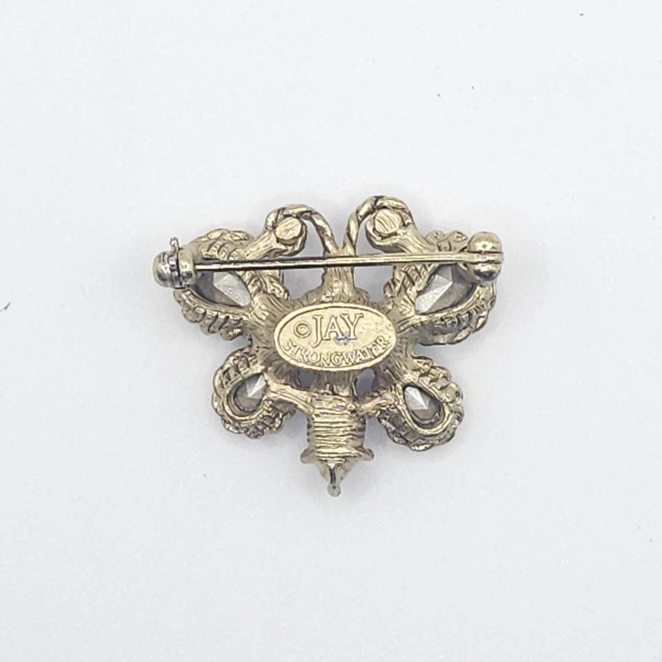 Pin mariposa Jay Strongwater vintage con cristales multicolores Foto 4 de 4