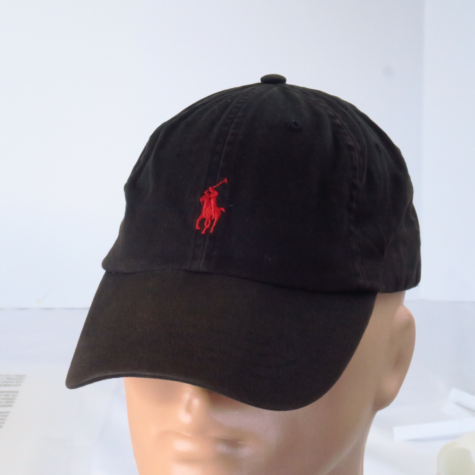 PONY Cappello Ralph Lauren Polo Chino Sportivo Golf Berretto Strapback Nero Rosso Logo Cavallo