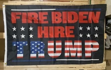 Trump Is Hired Biden Is Fired 2024 Flag FREE SHIP Save America USA Sign 3x5’