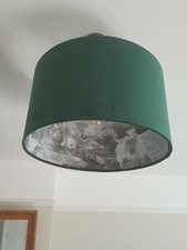 Bespoke Clouds wallpaper and velvet lampshades 35 or 40 cm  diameter