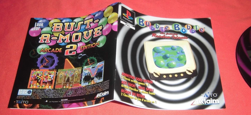 Playstation PS1 Bubble Bobble Also Featuring Rainbow Islands PAL-FR  Notice *JRF - Immagine 2 di 3