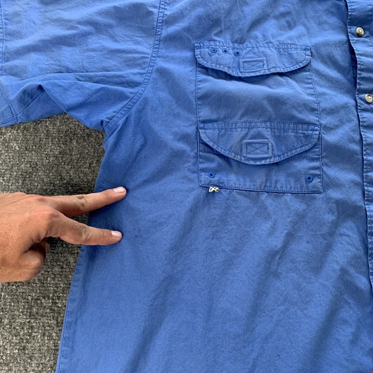 Chemise Columbia Pfg – Homme 2XL, Bleu Clair, Manches Courtes, Protection UV, Occasion