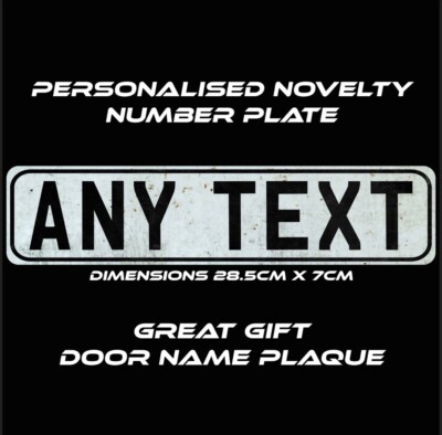 NEUHEIT VINTAGE DISTRESSED AUTO NUMMER REG SCHILD RETRO GESCHENK PERSONALISIERT WEISS