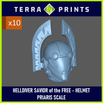 HELLDIVERSAVIOR of the FREE HELMET (10x) compatable with warhammer 40k Primaris