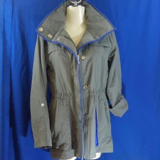 Seven7 Gray Anorak Jacket Size M Windbreaker Blue Hood Fall Spring Coat Fillmore