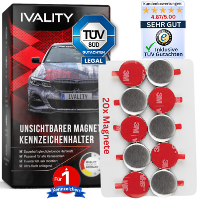 Magnet Kennzeichenhalter hinter der Stoßstange | 100% Cleane Optik | Rahmenlos