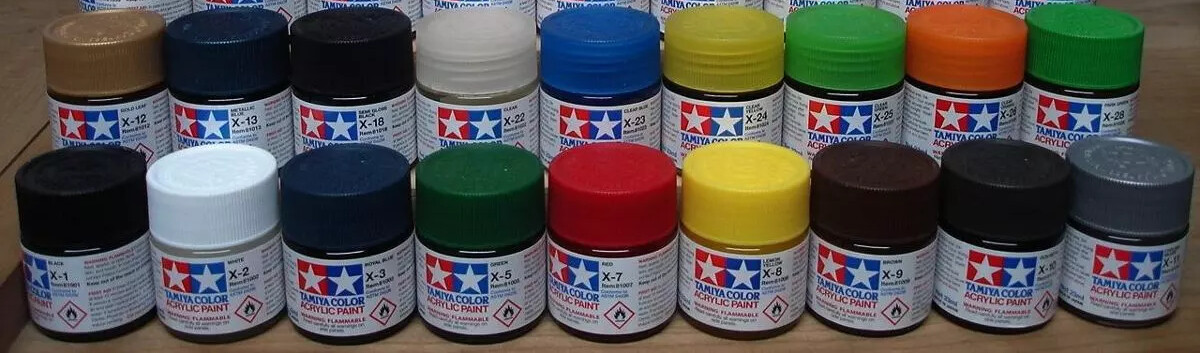 Tamiya Gloss Acrylic Paints X-1 thru X-34 3/4 oz. (23ml) (The Big