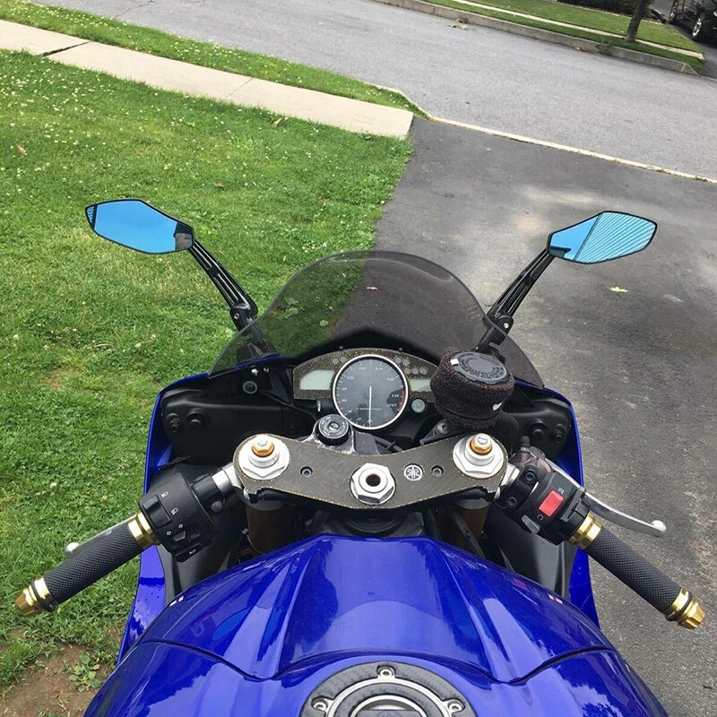 Espejo retrovisor lateral negro para motocicleta Kawasaki Ninja ZX14 ZX6 ZX6R 500 250 Foto 3 de 4