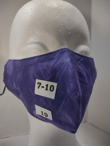 Lila 7-10 Jugend Gesichtsmaske, CDC Richtlinien, gute Passform, verstellbare Träger, 4-lagig - Bild 2 von 3