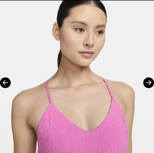 Costume da bagno Nike donna nuoto retrò flow T-back pezzo unico taglia X-Large rosa $80 nuovo con etichette - Foto 4 di 8