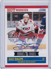 2010-11 Score Rookies & Traded Signatures Zac Dalpe #595 Rookie Auto RC