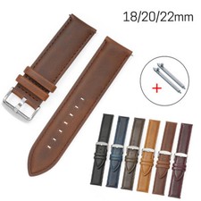 Retro Leather Watch Band Quick Release Cowhide Strap Generic Belt 18mm 20mm 22mm