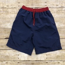 First Wave Boys Size 8 Blue Red Trim Swim Shorts