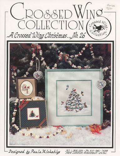 Crossed Wing Collection Christmas Cardinals Birds with Linens Cross Stitch New - Picture 2 of 3