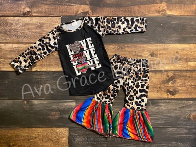 Leopard Print Love Top and Belle Bottom Outfit Set