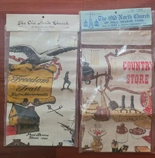 Vintage Kay Dee & Stevens American Linen Old North Church Paul Revere Country 