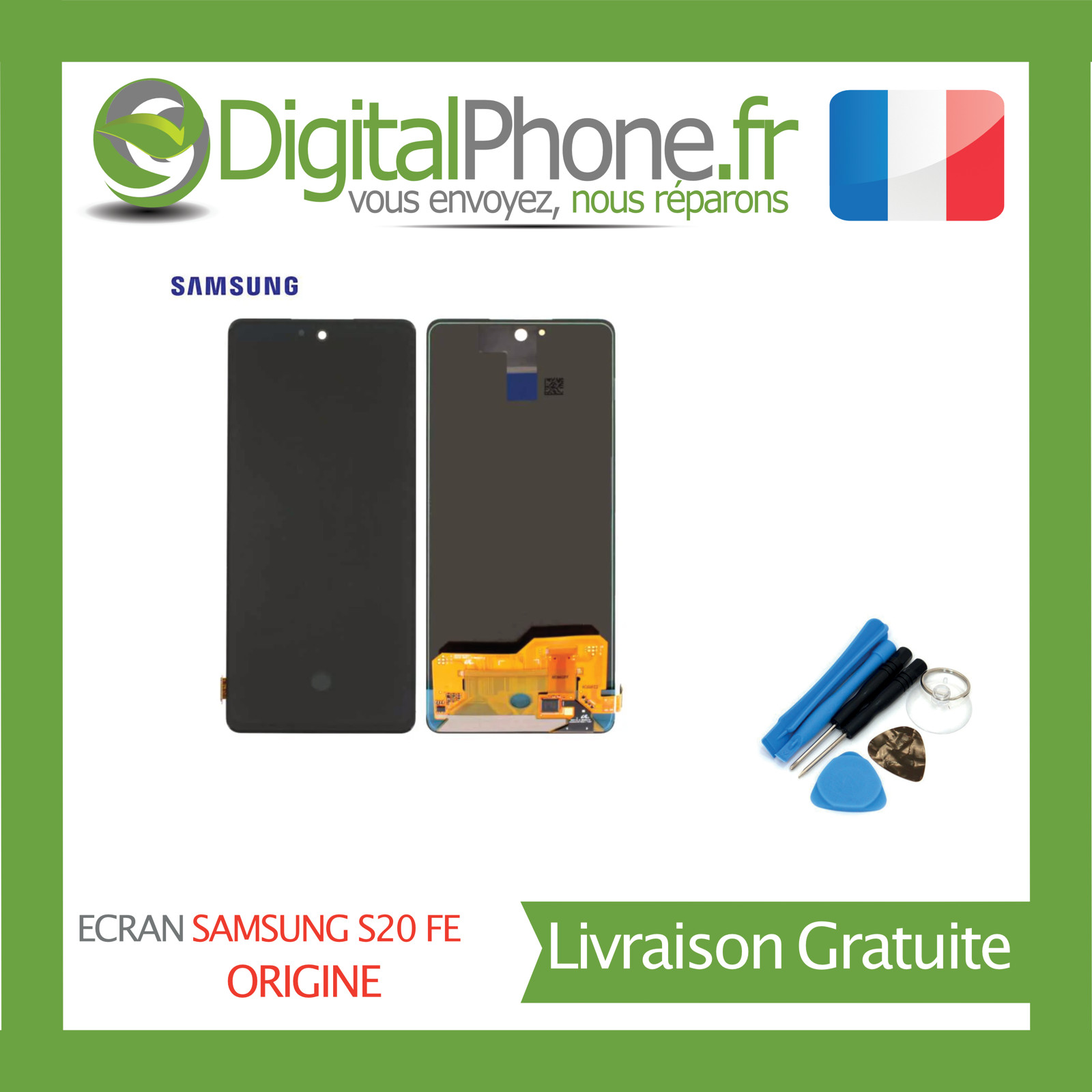 Écran Original Samsung S20 FE G780F G781B sans Châssis Noir