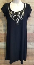 Womens Sz S Tiana B Little Black Dress Rhinestone Studs No Wrinkle