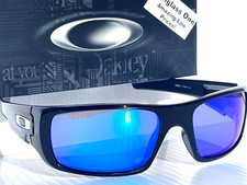 NEW OAKLEY CRANKSHAFT Shiny Black POLARIZED Galaxy Blue Lens Sunglass 9239