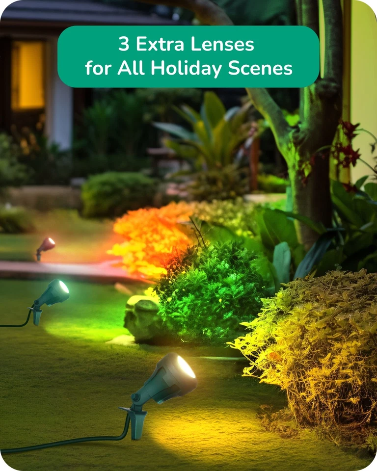 DEWENWILS Paquete de 4 Focos Exterior Navidad 5000K Luces de Paisaje Impermeables Foto 2 de 4