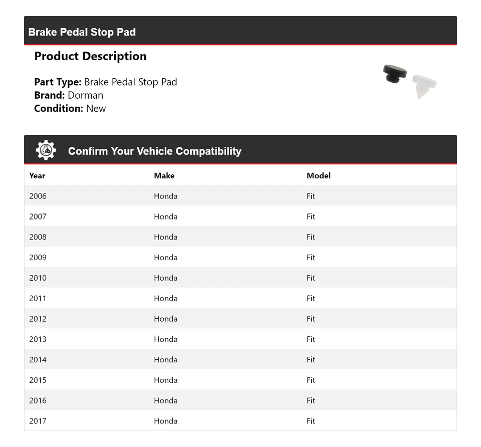 Pastilla de freno para Honda Fit Dorman 2006-2017 2007 2008 2009 2010 2011 Foto 2 de 3