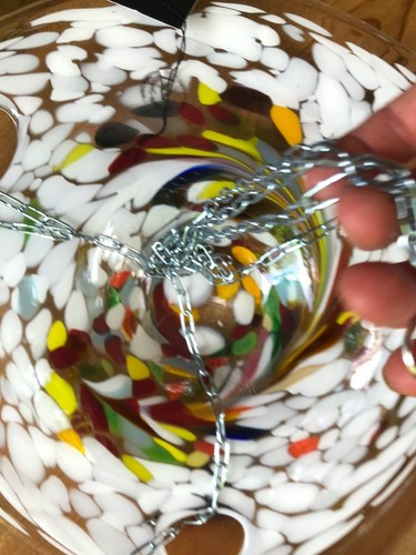Hand Blown Glass Birdbath Garden Art HUTA SZKLA ROGI NWT - Picture 2 of 7