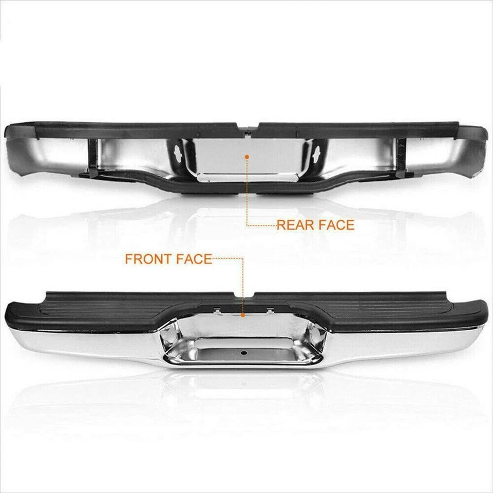 Repuesto parachoques trasero de acero inoxidable cromado para Toyota Tacoma 1995-2004 Foto 3 de 4