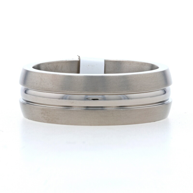 NEW Men's Wedding Band Titanium Ring 8.5 Comfort Fit Matte Stripe Mon Cheri