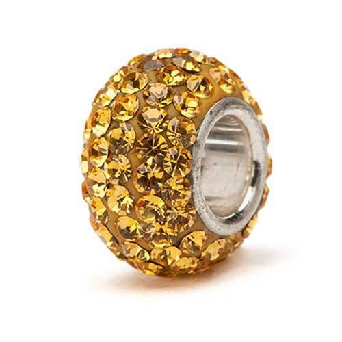 Rhinestone Crystal Swarovski European Charm Beads Silver Plated Pick Color New - Picture 22 of 26