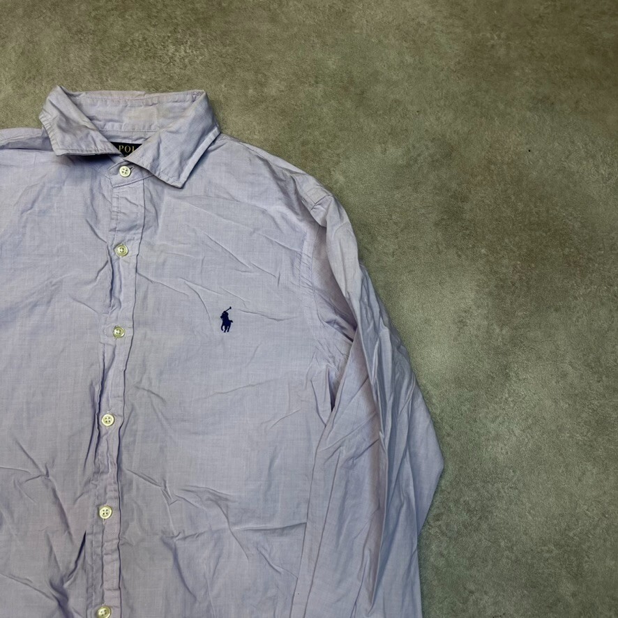 Ralph Lauren Shirt Mens Medium Small Pony 100% Cotton Slim Fit Top, Purple image 2