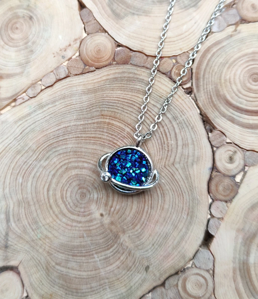Navy and shop silver necklace