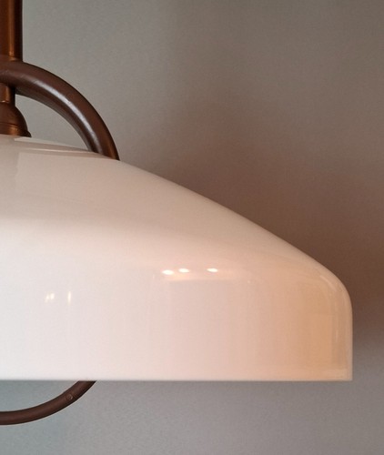 Alte ARO Lampe Pendellampe Mid Century Kunststoff weiß braun 70iger - Bild 14 von 19