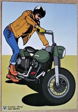 A2 Poster - "First Kick" Shovelhead Harley Bobber Motorcycle