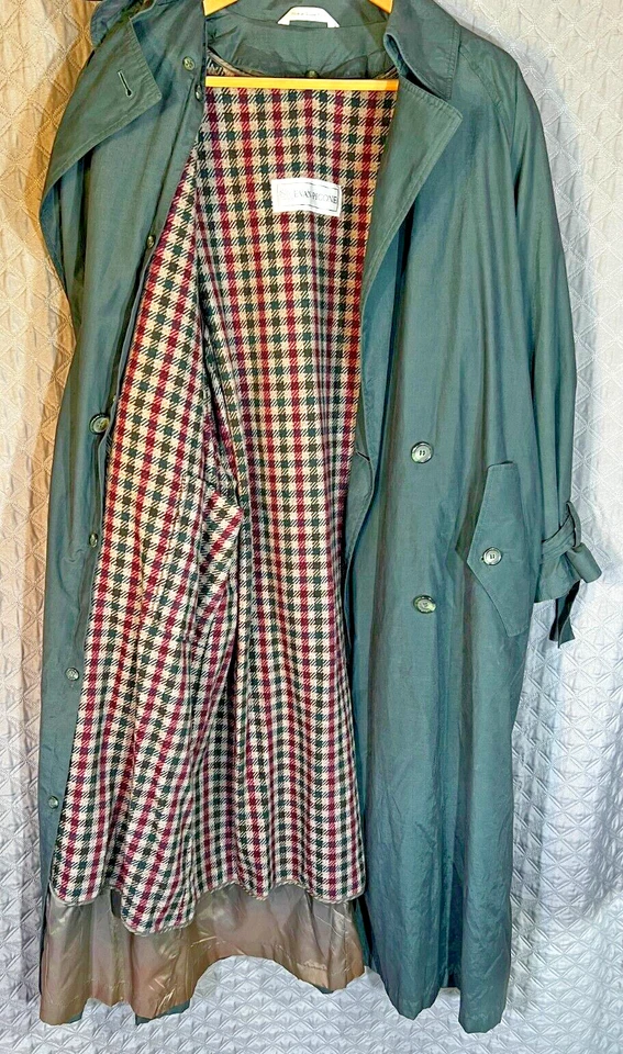 Abrigo largo forro de lana vintage Evan-Picone para mujer talla 14 trinchera Foto 2 de 4