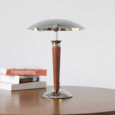 Mid-Century Modern Wood Table lamp LED Vintage Wood Desk