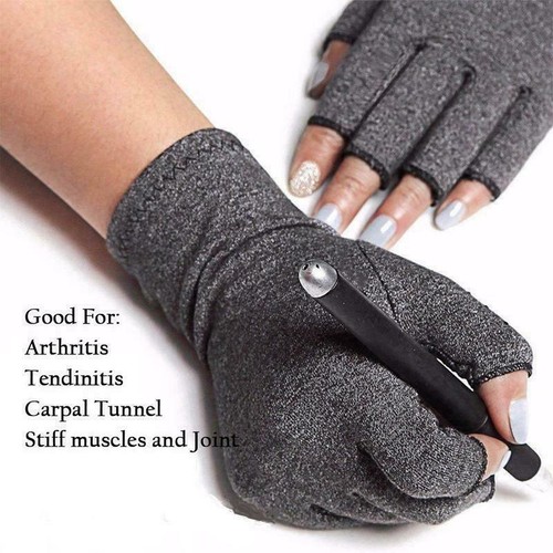Fingerless Heated Arthritis Hand Support Compression Gloves Brace Pain Relief A+ - Bild 4 von 14