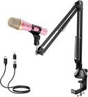 TONOR USB Dynamic Microphone Quick Mute RGB for Live Recording & Boom Arm Type C