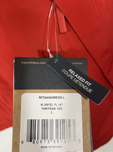 The North Face Men's Size Large L NWT Dryzzle Future-light Rain Jacket Coat Red - Picture 10 of 11