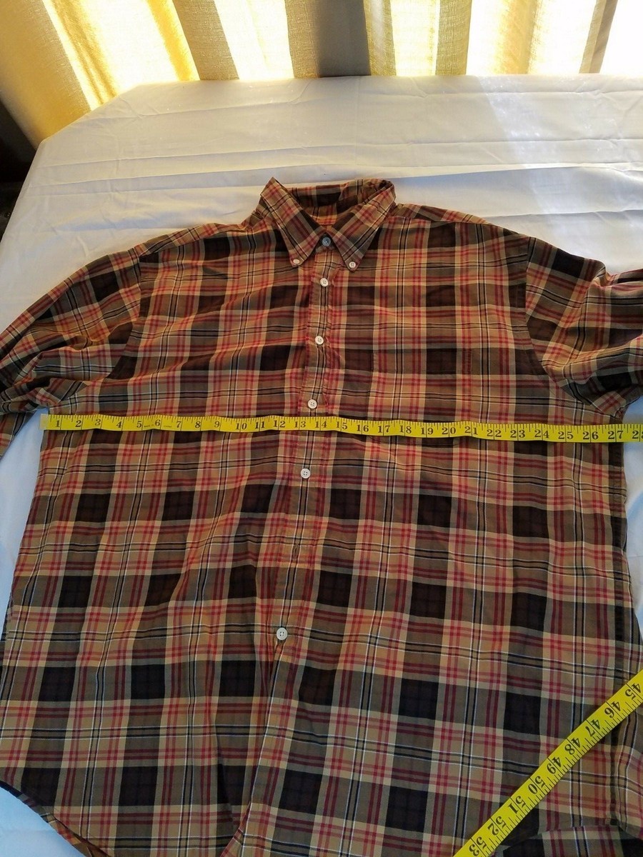 Chemise Homme Turnbury à Carreaux Marron/rouge - Taille XL, 100% Coton, Manches Longues (Occasion Très Bon état)