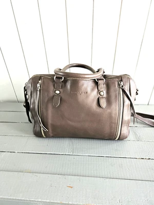 Sac Cuir Taupe Soft Vintage Nova Bowling Lancaster - Photo 1/4
