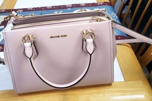 New Michael Kors (MK) Marilyn Medium Saffiano Leather Satchel , Blush pink/rose