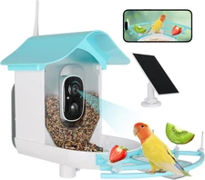 Bird Feeder with Camera, AI Identify Birds Species Solar Powered, Auto Record Vi