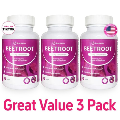 #ad 3Pcs Organic Rosabella Beet Root Natural Energy Boost Blood Pressure 60 Capsules $24.20