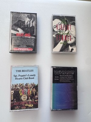 4 Cassette Tapes Beatles Wham Billy Joel Violent Femmes 90s Mix Untested