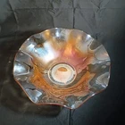 Retro 1950s Marigold/Orange Ruffled Edge Large Carnival Glass (11-3/4") Bowl