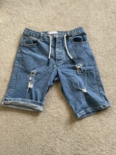 Short été homme XS slim stretch fit déchiré denim effiloché excellent état