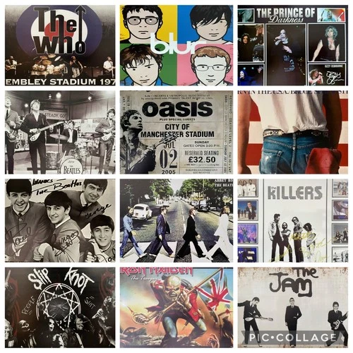 Large 30x20cm Retro Replica Music Pop Rock Group Artists Bands Metal Wall Signs